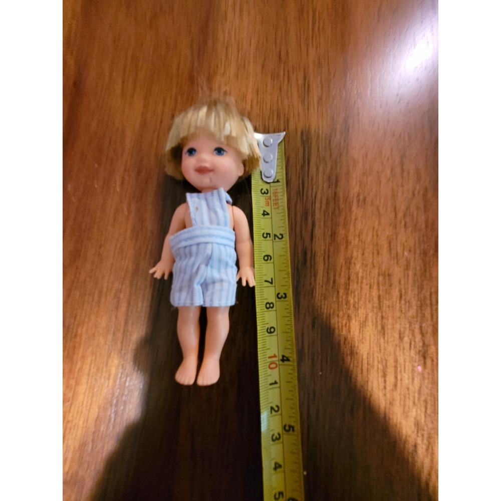 Vtg 1994 Mattel Barbie Kelly Club TOMMY Boy Doll Blonde Blue Eyes Overalls 4"